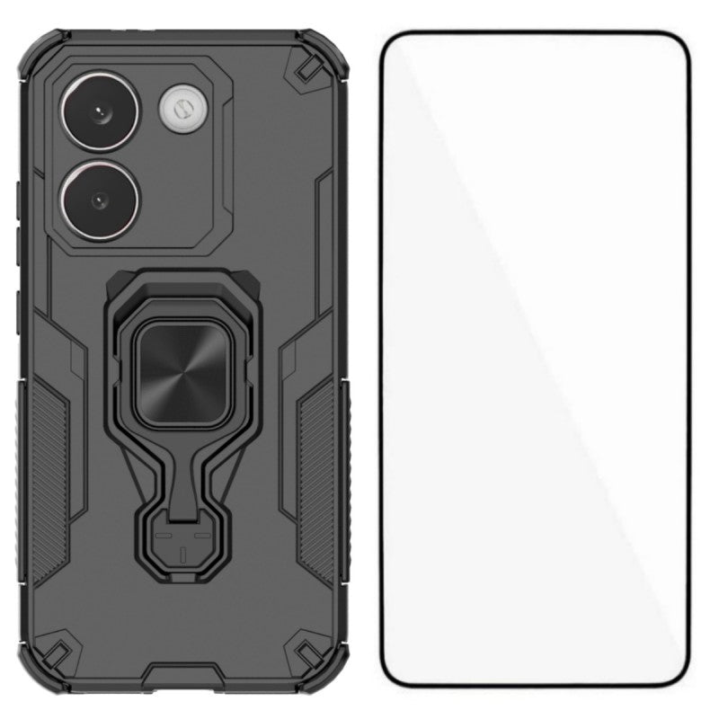 WANLONFENG For Xiaomi Redmi Turbo 5 5G / Xiaomi Poco X8 Pro 5G Phone Case PC TPU Back Cover Kickstand with Tempered Glass
