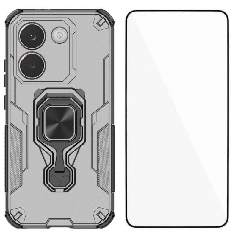 WANLONFENG For Xiaomi Redmi Turbo 5 5G / Xiaomi Poco X8 Pro 5G Phone Case PC TPU Back Cover Kickstand with Tempered Glass