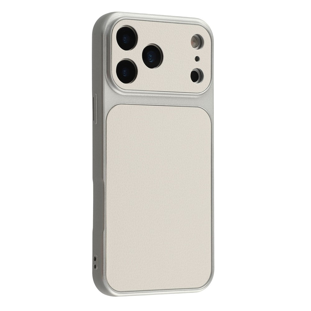 For iPhone 17 Pro Max Case Sheepskin Texture Leather Coated TPU Phone Cover with Precise Camera Cutouts