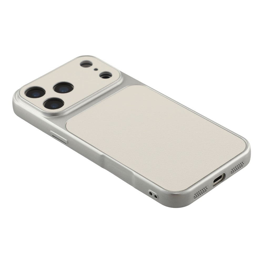 For iPhone 17 Pro Max Case Sheepskin Texture Leather Coated TPU Phone Cover with Precise Camera Cutouts