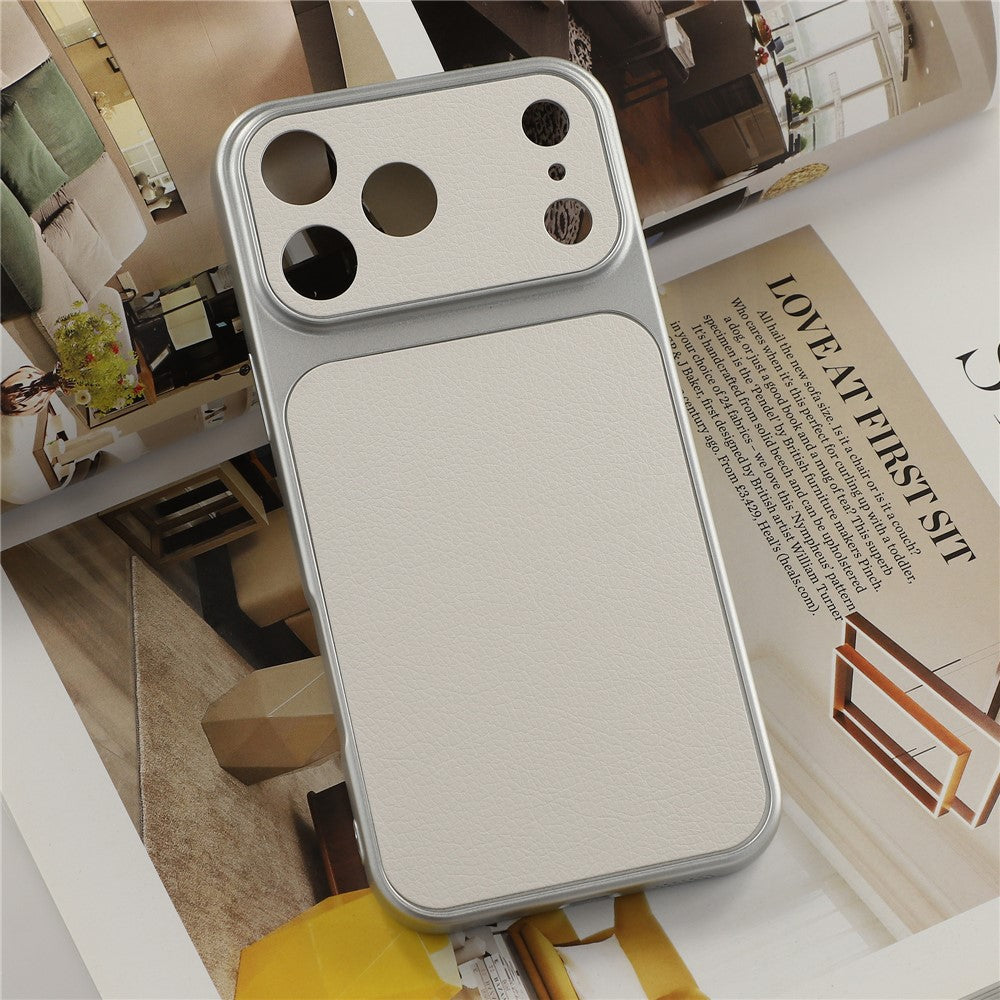 For iPhone 17 Pro Max Case Sheepskin Texture Leather Coated TPU Phone Cover with Precise Camera Cutouts