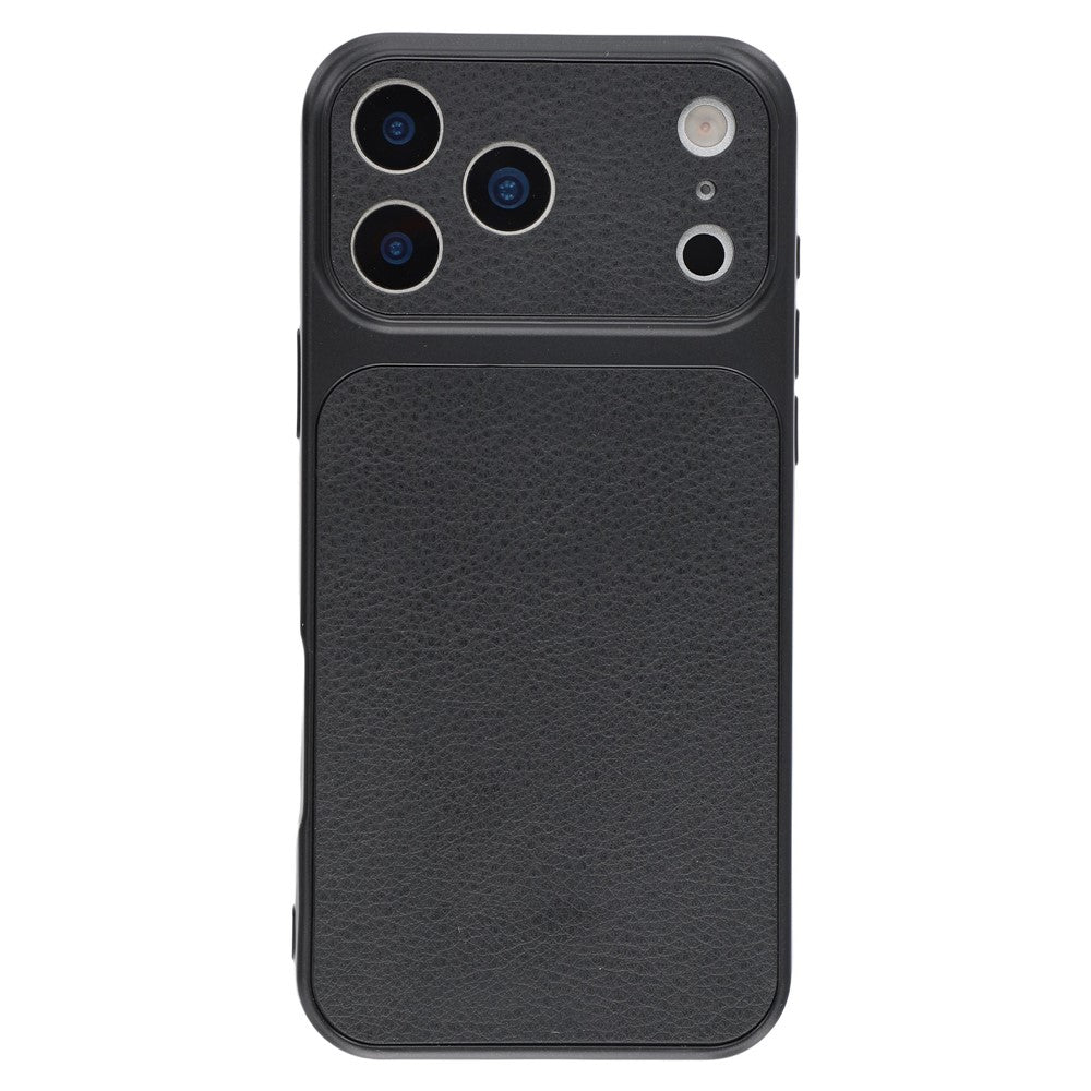 For iPhone 17 Pro Case Sheepskin Texture Leather Coated TPU Phone Cover with Precise Camera Cutouts