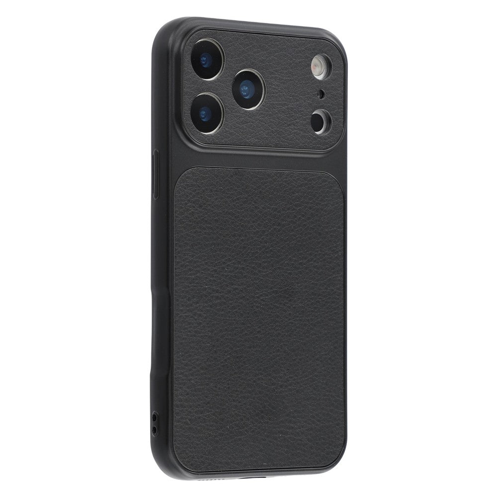 For iPhone 17 Pro Case Sheepskin Texture Leather Coated TPU Phone Cover with Precise Camera Cutouts