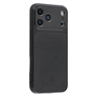 For iPhone 17 Pro Case Sheepskin Texture Leather Coated TPU Phone Cover with Precise Camera Cutouts