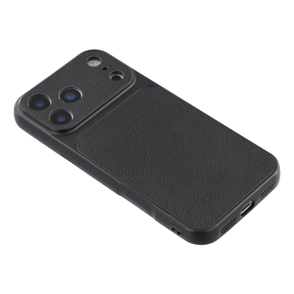 For iPhone 17 Pro Case Sheepskin Texture Leather Coated TPU Phone Cover with Precise Camera Cutouts