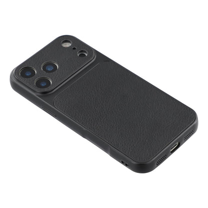 For iPhone 17 Pro Case Sheepskin Texture Leather Coated TPU Phone Cover with Precise Camera Cutouts