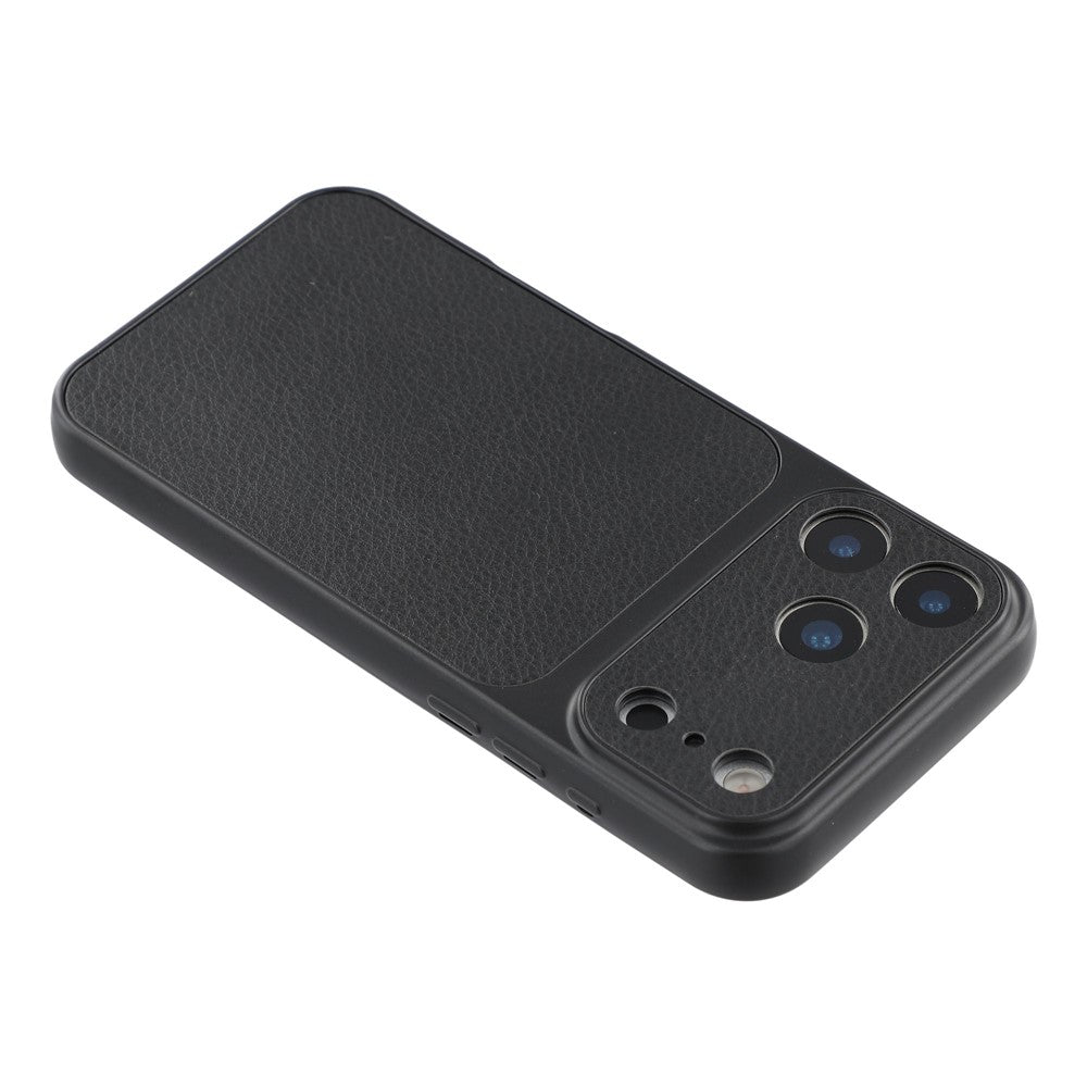 For iPhone 17 Pro Case Sheepskin Texture Leather Coated TPU Phone Cover with Precise Camera Cutouts