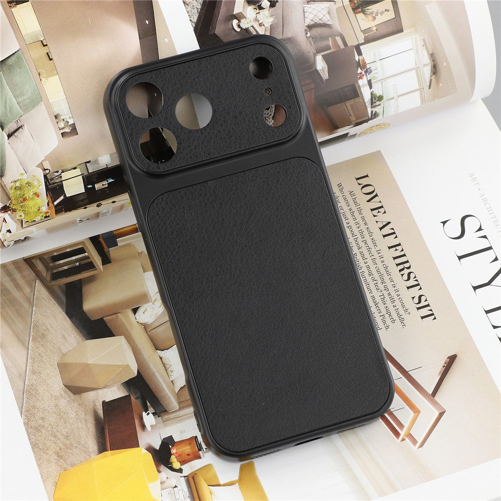 For iPhone 17 Pro Case Sheepskin Texture Leather Coated TPU Phone Cover with Precise Camera Cutouts