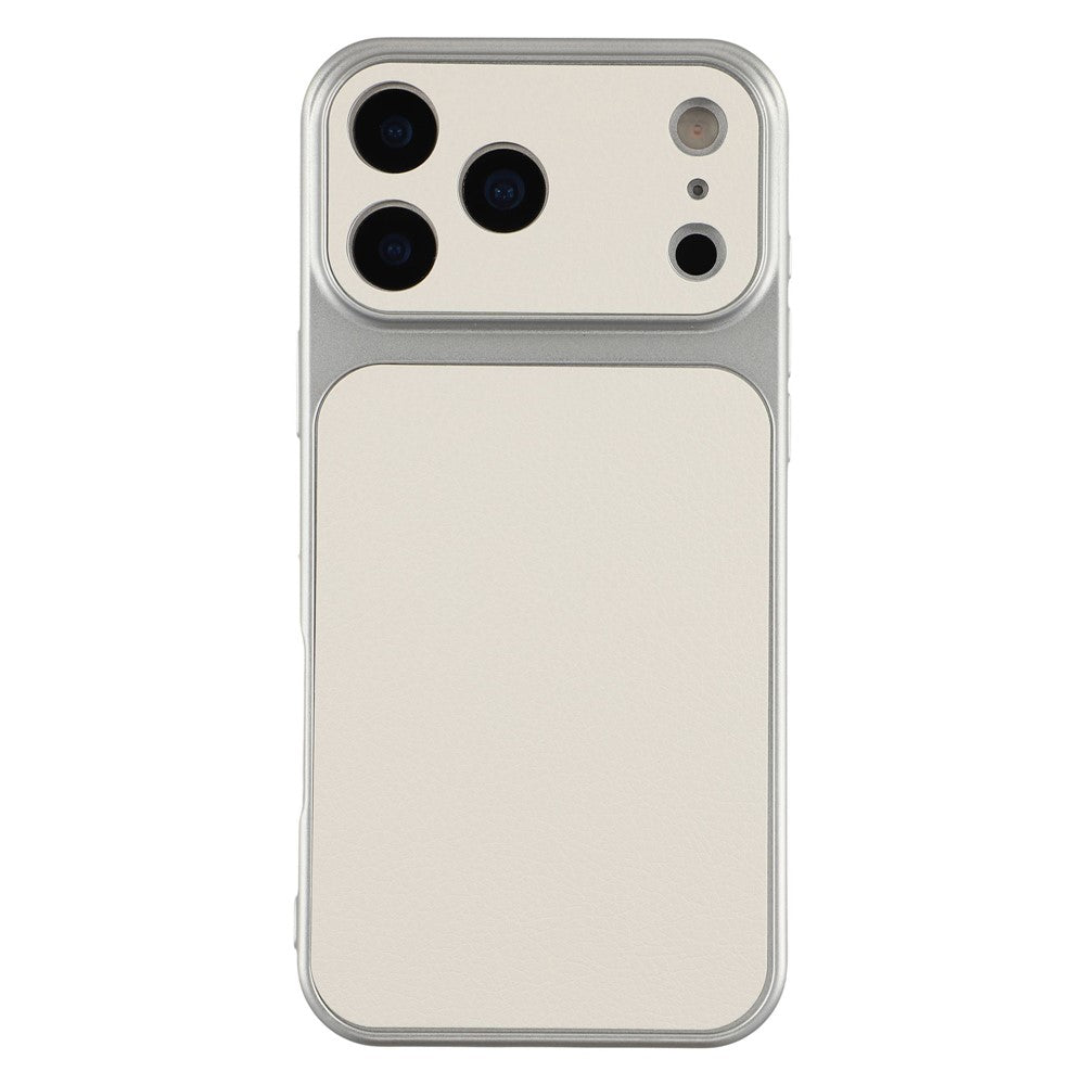 For iPhone 17 Pro Case Sheepskin Texture Leather Coated TPU Phone Cover with Precise Camera Cutouts