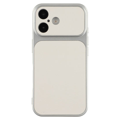 For iPhone 16 Case Sheepskin Texture Leather Coated TPU Phone Cover with Precise Camera Cutouts