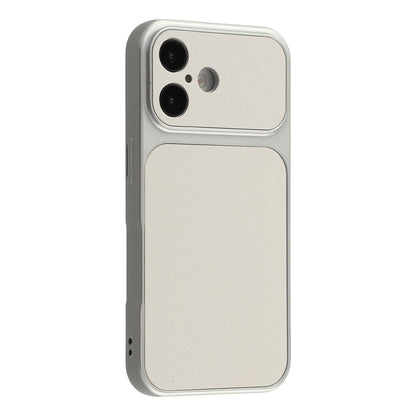 For iPhone 16 Case Sheepskin Texture Leather Coated TPU Phone Cover with Precise Camera Cutouts