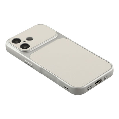 For iPhone 16 Case Sheepskin Texture Leather Coated TPU Phone Cover with Precise Camera Cutouts