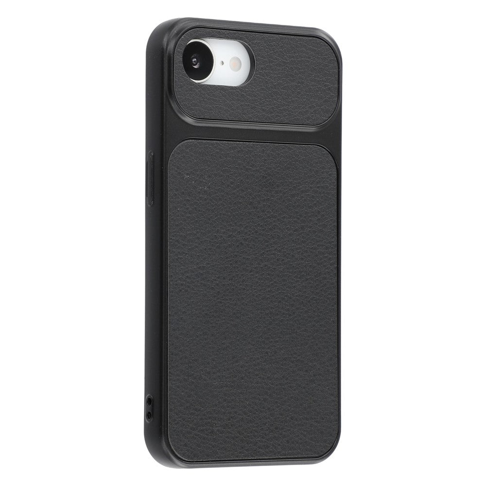For iPhone 17e / 16e Case Sheepskin Texture Leather Coated TPU Phone Cover with Large Camera Cutouts