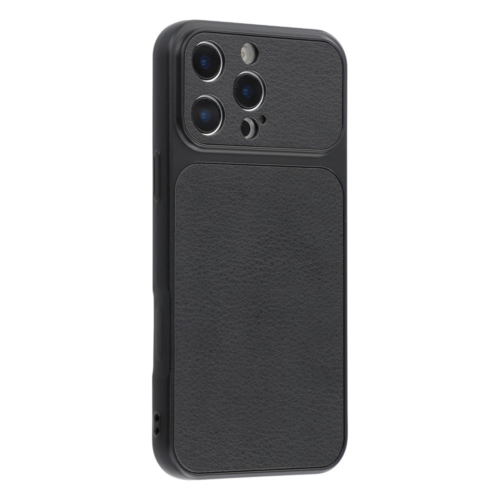 For iPhone 16 Pro Max Case Sheepskin Texture Leather Coated TPU Phone Cover with Precise Camera Cutouts