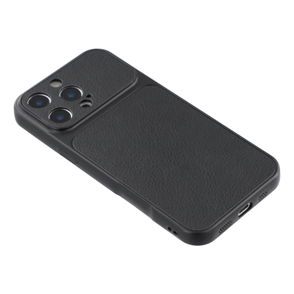 For iPhone 16 Pro Max Case Sheepskin Texture Leather Coated TPU Phone Cover with Precise Camera Cutouts
