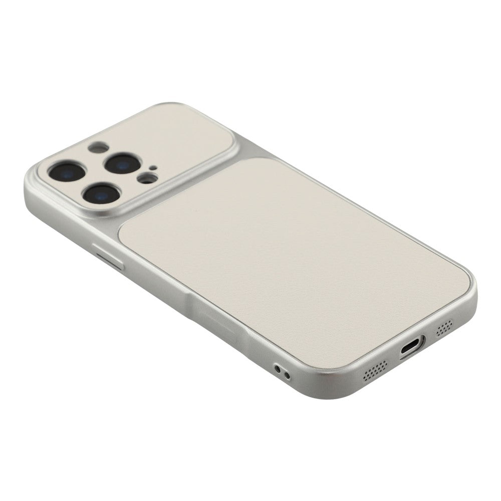 For iPhone 16 Pro Case Sheepskin Texture Leather Coated TPU Phone Cover with Precise Camera Cutouts