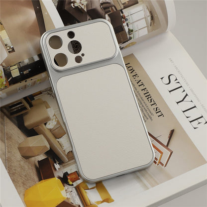 For iPhone 16 Pro Case Sheepskin Texture Leather Coated TPU Phone Cover with Precise Camera Cutouts