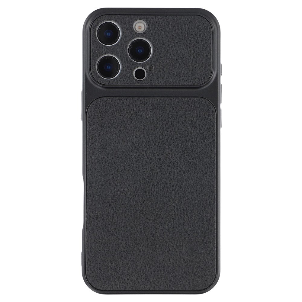 For iPhone 16 Pro Case Sheepskin Texture Leather Coated TPU Phone Cover with Precise Camera Cutouts