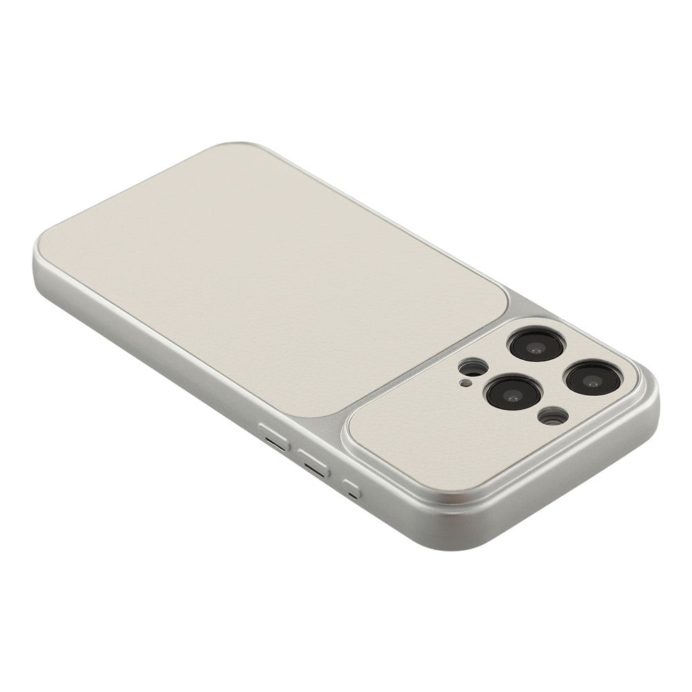 For iPhone 15 Pro Max Case Sheepskin Texture Leather Coated TPU Phone Cover with Precise Camera Cutouts