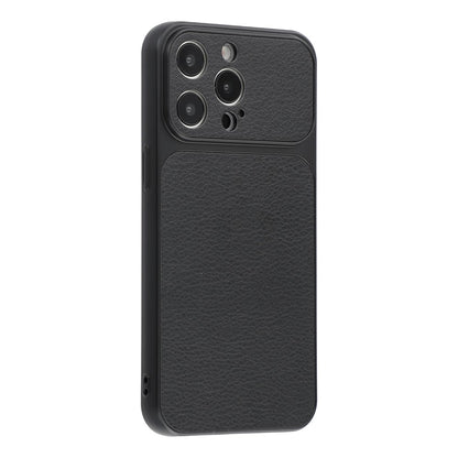 For iPhone 15 Pro Case Sheepskin Texture Leather Coated TPU Phone Cover with Precise Camera Cutouts