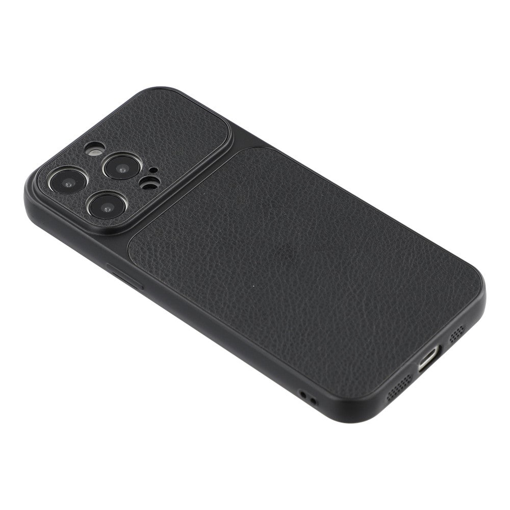 For iPhone 15 Pro Case Sheepskin Texture Leather Coated TPU Phone Cover with Precise Camera Cutouts
