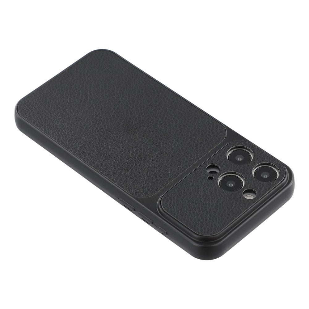 For iPhone 15 Pro Case Sheepskin Texture Leather Coated TPU Phone Cover with Precise Camera Cutouts