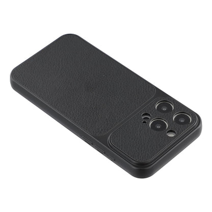 For iPhone 15 Pro Case Sheepskin Texture Leather Coated TPU Phone Cover with Precise Camera Cutouts