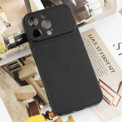 For iPhone 15 Pro Case Sheepskin Texture Leather Coated TPU Phone Cover with Precise Camera Cutouts
