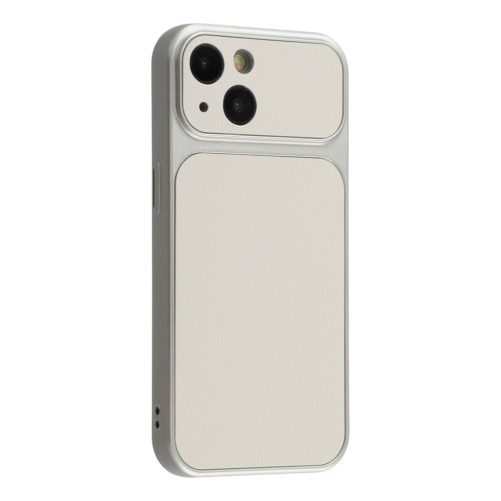 For iPhone 15 Case Sheepskin Texture Leather Coated TPU Phone Cover with Precise Camera Cutouts