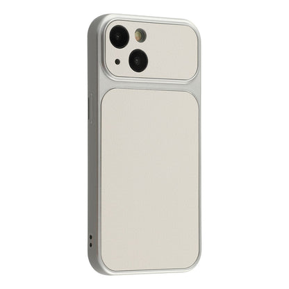 For iPhone 15 Case Sheepskin Texture Leather Coated TPU Phone Cover with Precise Camera Cutouts