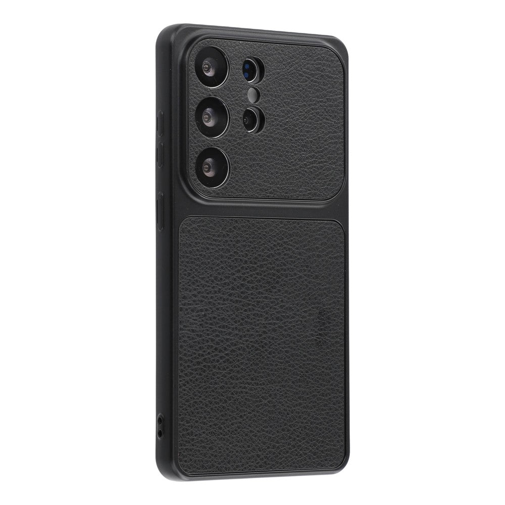 For Samsung Galaxy S25 Ultra Case Sheepskin Texture Leather Coated TPU Phone Cover with Precise Camera Cutouts