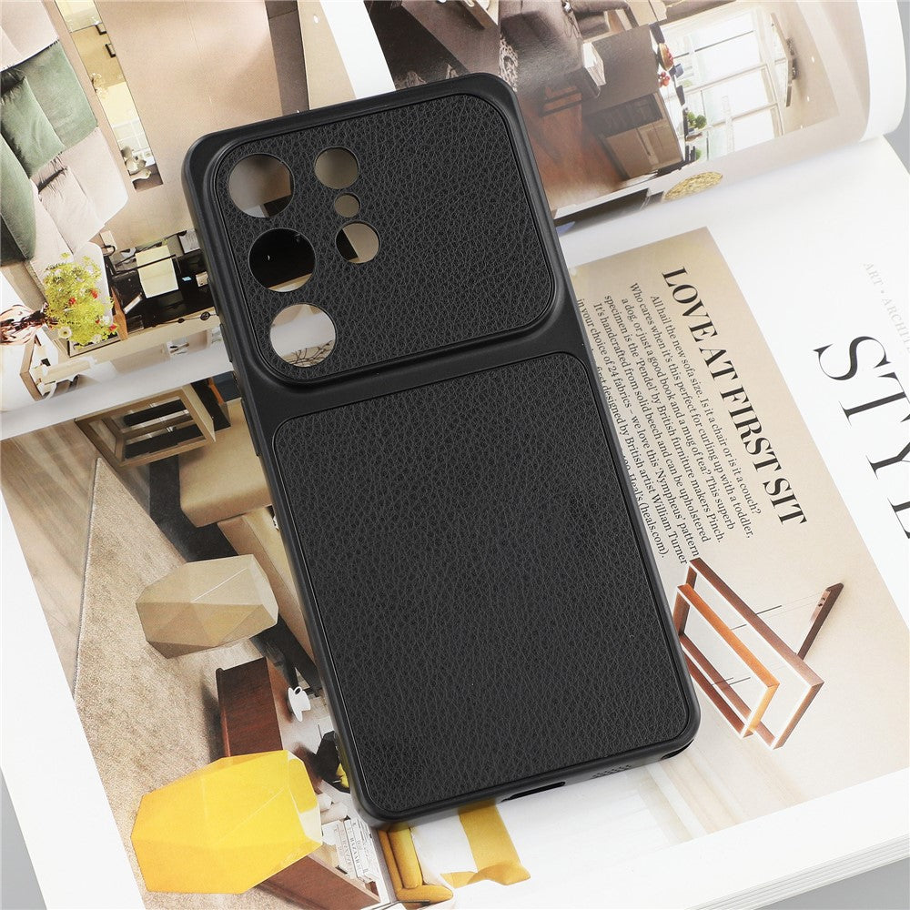 For Samsung Galaxy S25 Ultra Case Sheepskin Texture Leather Coated TPU Phone Cover with Precise Camera Cutouts