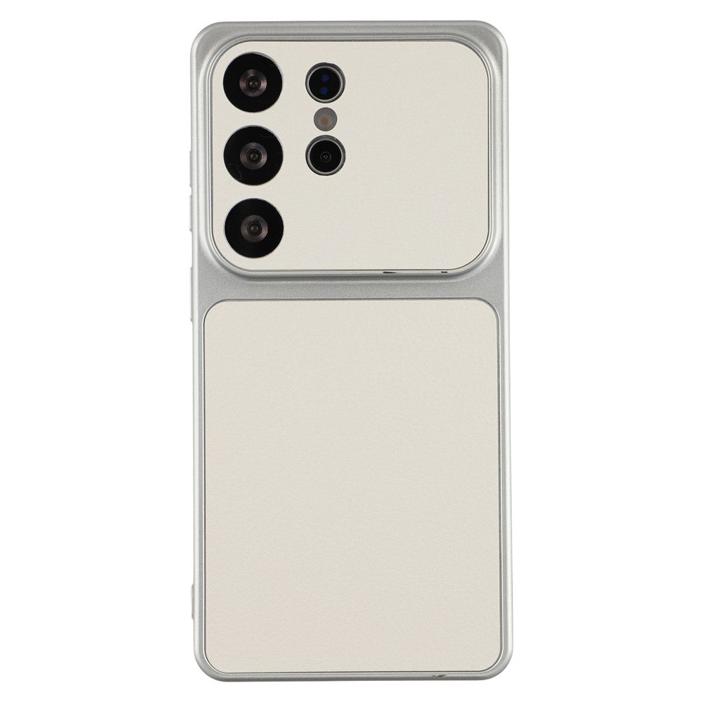 For Samsung Galaxy S25 Ultra Case Sheepskin Texture Leather Coated TPU Phone Cover with Precise Camera Cutouts