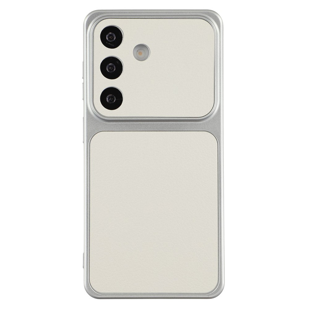 For Samsung Galaxy S26+ Case Sheepskin Texture Leather Coated TPU Phone Cover with Precise Camera Cutouts