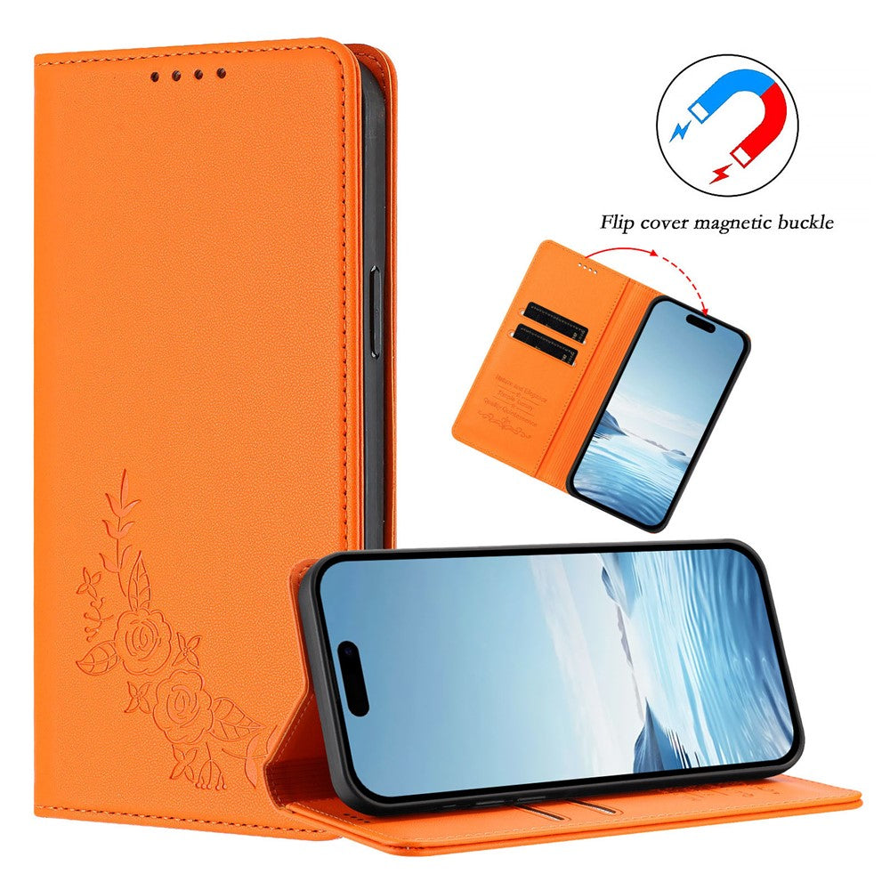 For iPhone 17 Pro Wallet Stand Case Peony Flower Pattern TPU PU Leather Flip Cover