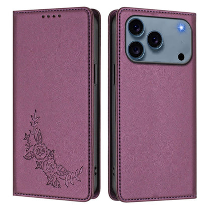 For iPhone 17 Pro Wallet Stand Case Peony Flower Pattern TPU PU Leather Flip Cover