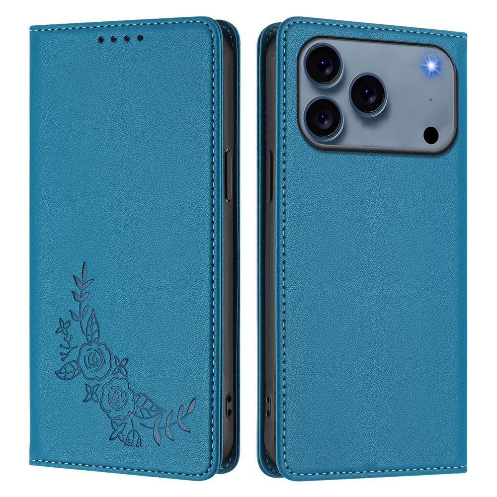 For iPhone 17 Pro Wallet Stand Case Peony Flower Pattern TPU PU Leather Flip Cover