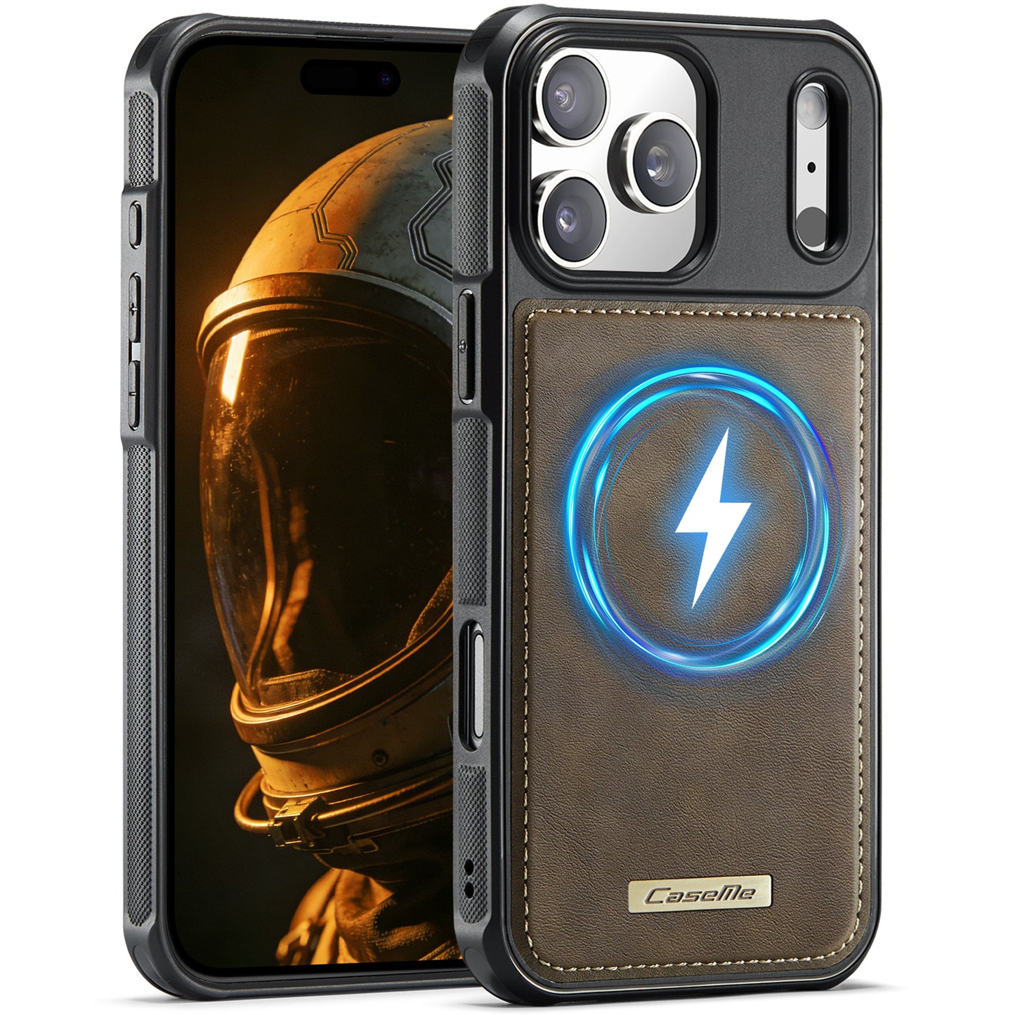 CaseMe For iPhone 17 Pro Max C69 Series Magnetic Case Leather Coated TPU Phone Cover