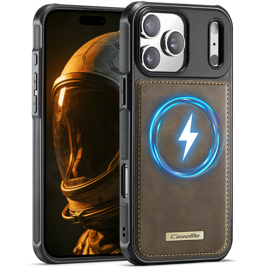 CaseMe For iPhone 17 Pro Max C69 Series Magnetic Case Leather Coated TPU Phone Cover