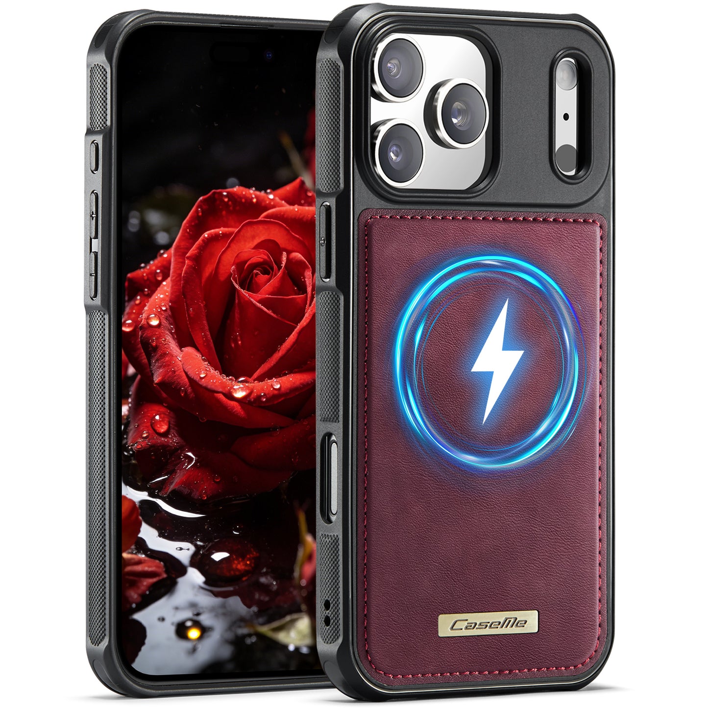 CaseMe For iPhone 17 Pro Max C69 Series Magnetic Case Leather Coated TPU Phone Cover