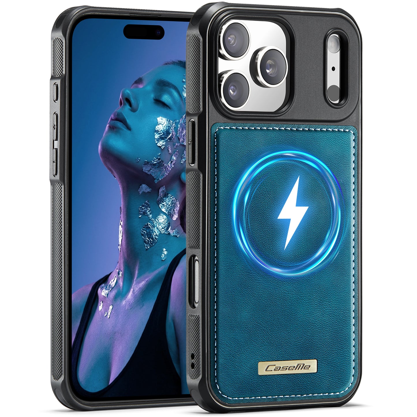 CaseMe For iPhone 17 Pro Max C69 Series Magnetic Case Leather Coated TPU Phone Cover