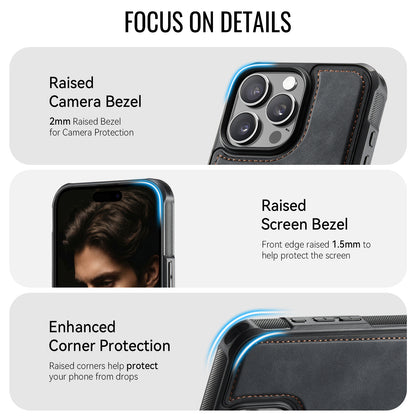 CaseMe For iPhone 16 Pro Max C69 Series Magnetic Case Leather Coated TPU Phone Cover
