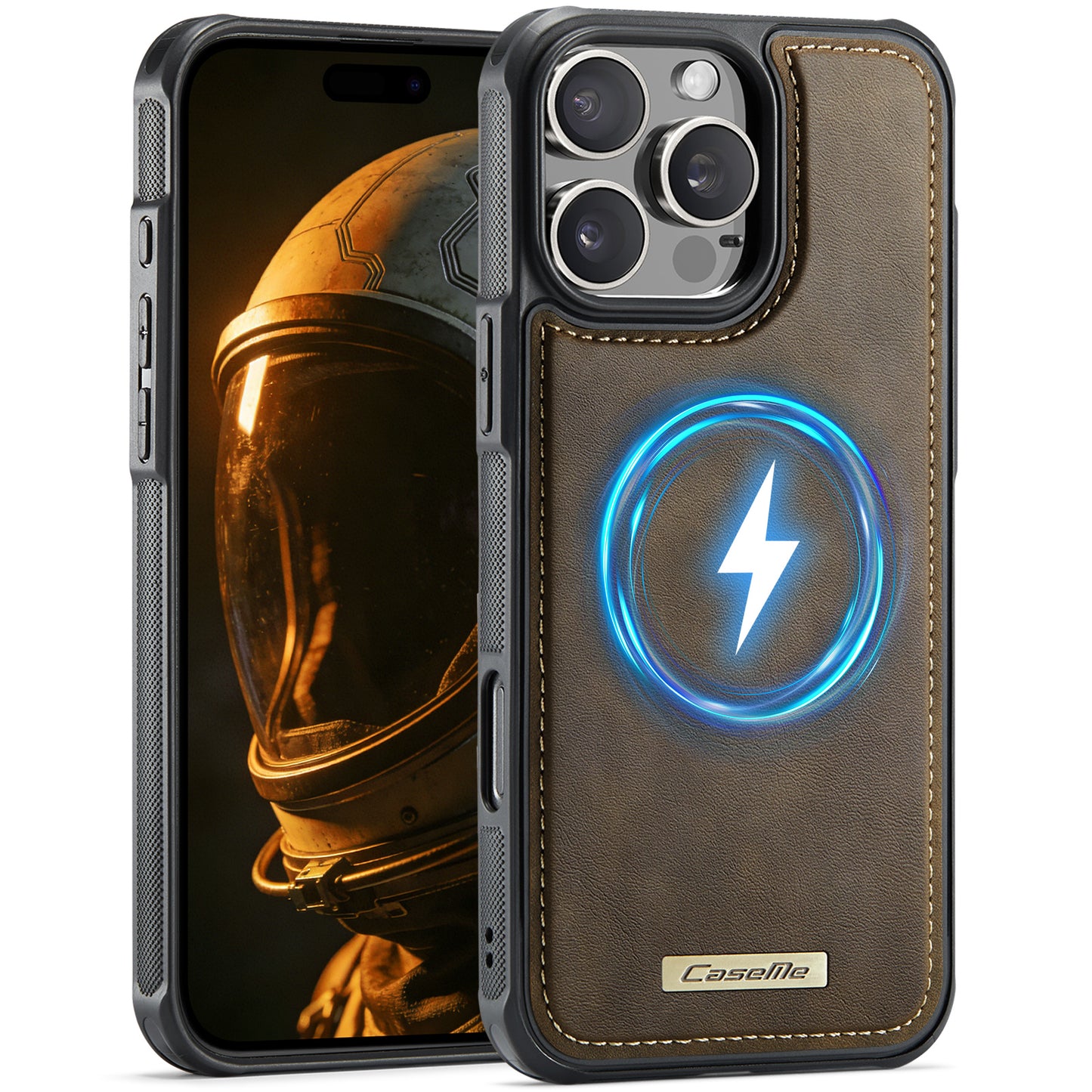 CaseMe For iPhone 16 Pro Max C69 Series Magnetic Case Leather Coated TPU Phone Cover