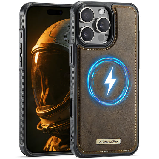 CaseMe For iPhone 16 Pro Max C69 Series Magnetic Case Leather Coated TPU Phone Cover