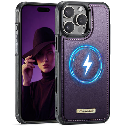 CaseMe For iPhone 16 Pro Max C69 Series Magnetic Case Leather Coated TPU Phone Cover
