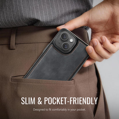 CaseMe For iPhone 14 Plus / iPhone 15 Plus C69 Series Magnetic Case Leather Coated TPU Phone Cover