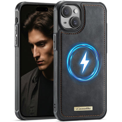 CaseMe For iPhone 14 Plus / iPhone 15 Plus C69 Series Magnetic Case Leather Coated TPU Phone Cover