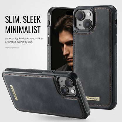 CaseMe For iPhone 14 Plus / iPhone 15 Plus C69 Series Magnetic Case Leather Coated TPU Phone Cover