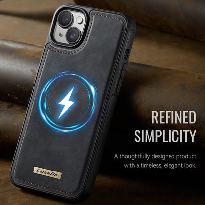 CaseMe For iPhone 14 Plus / iPhone 15 Plus C69 Series Magnetic Case Leather Coated TPU Phone Cover