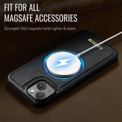 CaseMe For iPhone 14 Plus / iPhone 15 Plus C69 Series Magnetic Case Leather Coated TPU Phone Cover